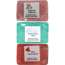 Handmade "Mixed Fragranced" Glycerine Soap Bar 165g Gift Pack 3's